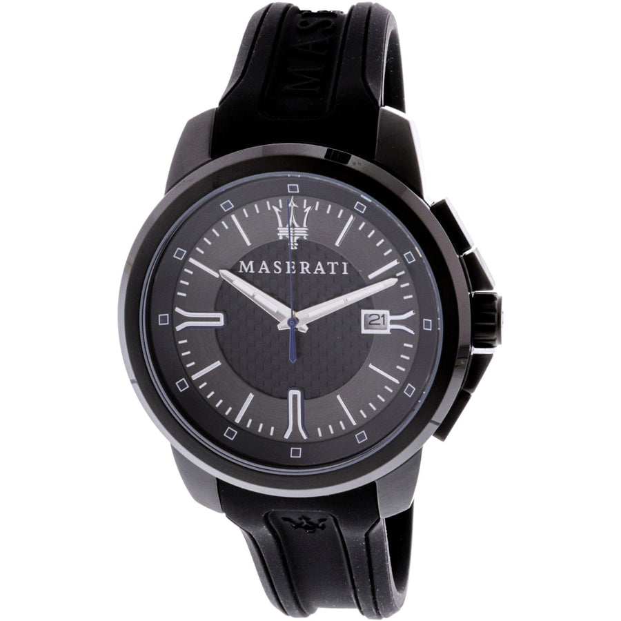 Maserati SFIDA Black Dial Black Rubber Strap Watch For Men - R8851123004