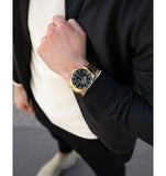 Maserati SFIDA Black Dial Yellow Gold Toned Stainless Steel Watch For Men - R8823140003