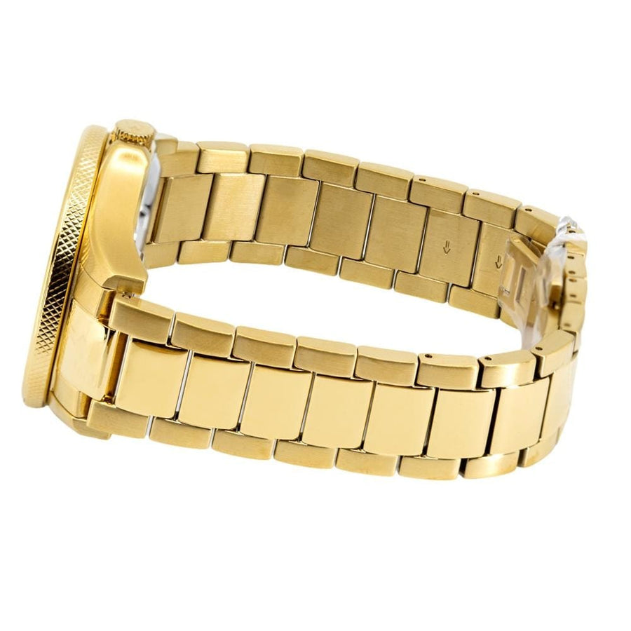 Maserati SFIDA Black Dial Yellow Gold Toned Stainless Steel Watch For Men - R8823140003