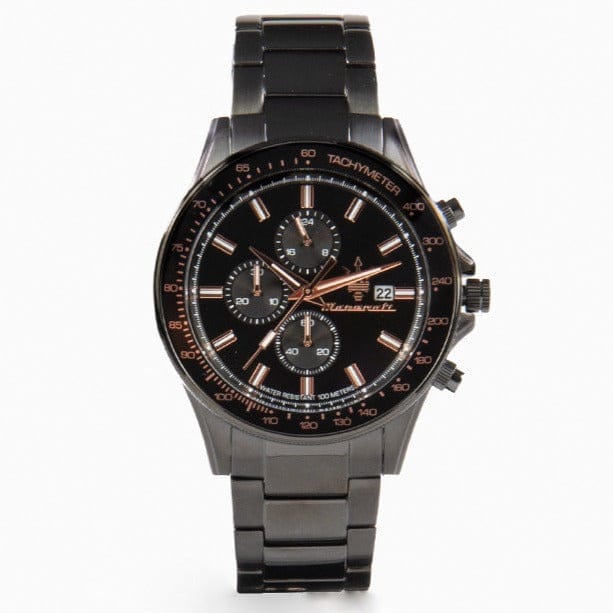 Maserati SFIDA Chronograph Black Dial Black Steel Strap Watch For Men - R8873640011