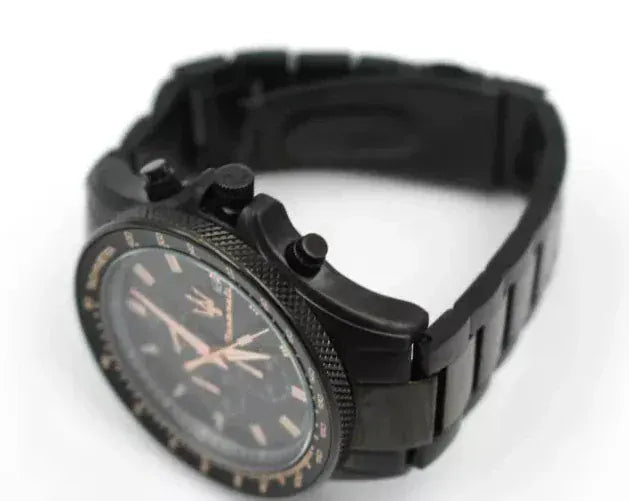 Maserati SFIDA Chronograph Black Dial Black Steel Strap Watch For Men - R8873640011