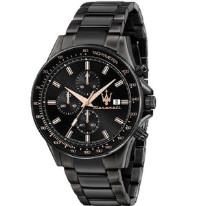 Maserati SFIDA Chronograph Black Dial Black Steel Strap Watch For Men - R8873640011