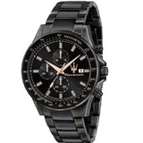 Maserati SFIDA Chronograph Black Dial Black Steel Strap Watch For Men - R8873640011