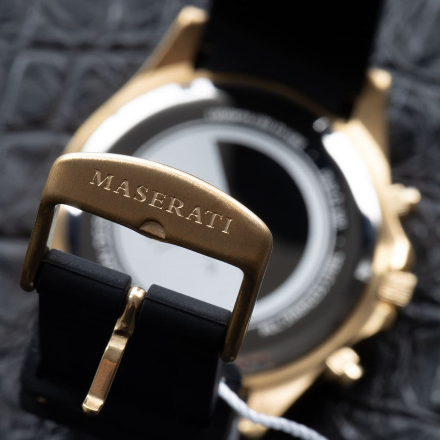 Maserati SFIDA Chronograph Black Dial Rubber Strap Watch For Men - R8871640001