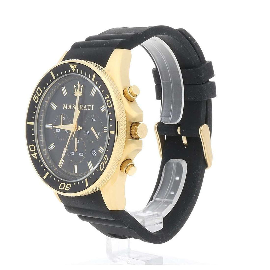 Maserati SFIDA Chronograph Black Dial Rubber Strap Watch For Men - R8871640001