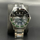 Maserati SFIDA Chronograph Black Dial Silver Steel Strap Watch For Men - R8853140005