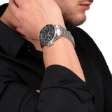 Maserati SFIDA Chronograph Black Dial Silver Steel Strap Watch For Men - R8853140005