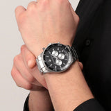 Maserati SFIDA Chronograph Black Dial Silver Steel Strap Watch For Men - R8873640004