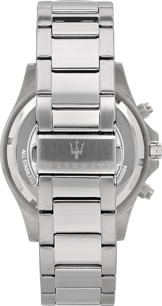 Maserati SFIDA Chronograph Black Dial Silver Steel Strap Watch For Men - R8873640004