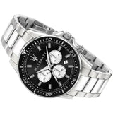 Maserati SFIDA Chronograph Black Dial Silver Steel Strap Watch For Men - R8873640004
