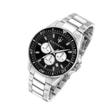 Maserati SFIDA Chronograph Black Dial Silver Steel Strap Watch For Men - R8873640004