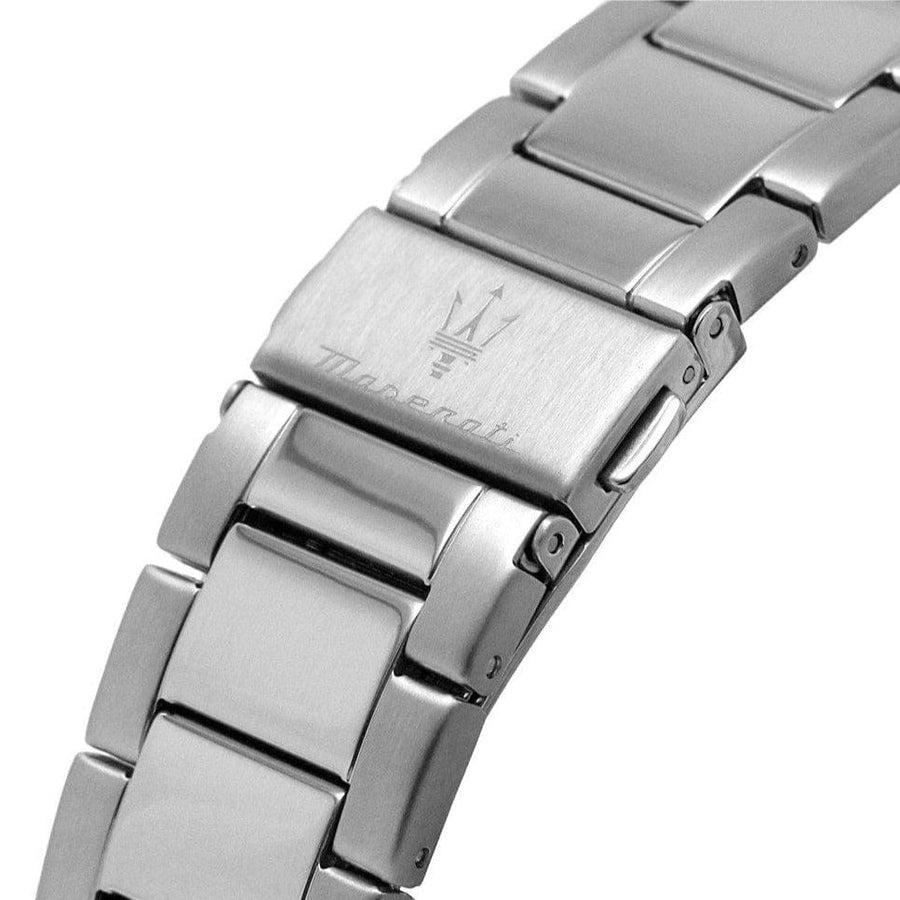 Maserati SFIDA Chronograph Black Dial Silver Steel Strap Watch For Men - R8873640015