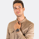 Maserati SFIDA Chronograph Black Dial Two Tone Steel Strap Watch For Men - R8873640002