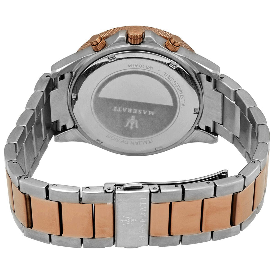 Maserati SFIDA Chronograph Black Dial Two Tone Steel Strap Watch For Men - R8873640002