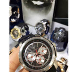 Maserati SFIDA Chronograph Black Silver Dial Black Rubber Strap Watch For Men - R8851123001