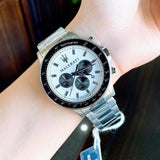 Maserati SFIDA Chronograph White Dial Silver Steel Strap Watch For Men - R8873640003