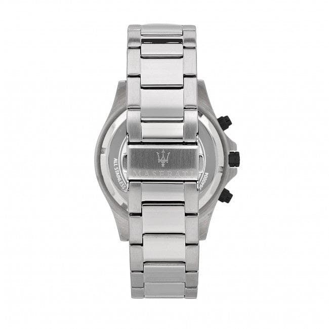 Maserati SFIDA Chronograph White Dial Silver Steel Strap Watch For Men - R8873640003