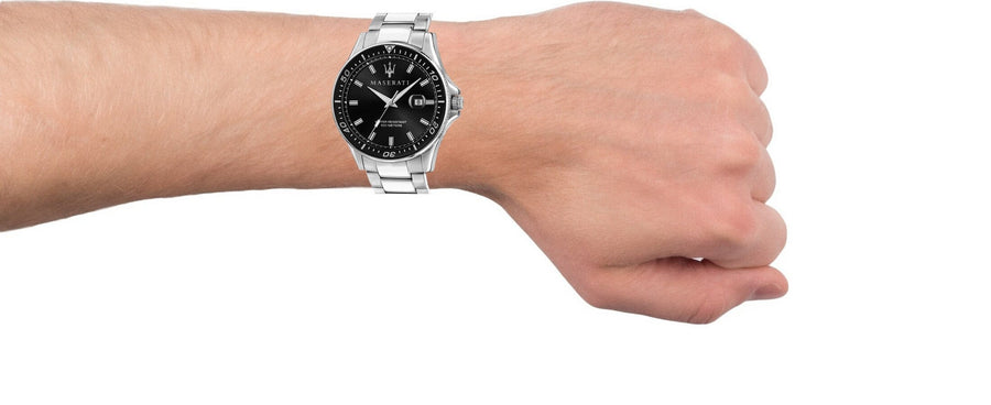 Maserati SFIDA Quartz Black Dial Stainless Steel Watch For Men - R8853140002