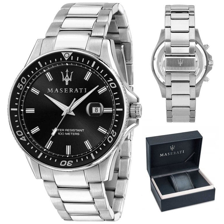 Maserati SFIDA Quartz Black Dial Stainless Steel Watch For Men - R8853140002
