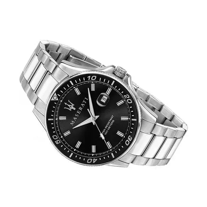 Maserati SFIDA Quartz Black Dial Stainless Steel Watch For Men - R8853140002