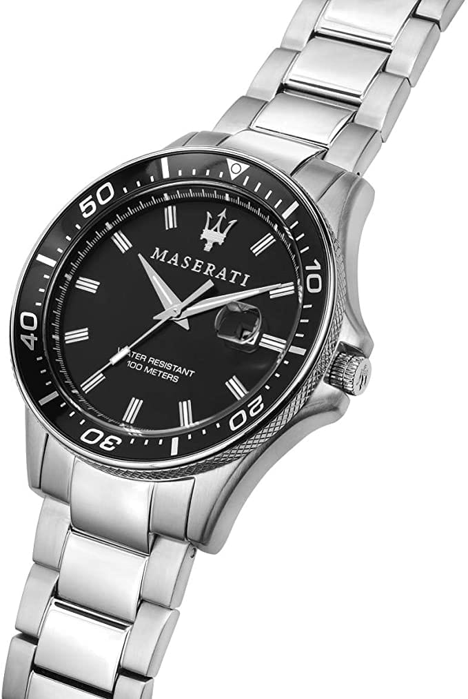 Maserati SFIDA Quartz Black Dial Stainless Steel Watch For Men - R8853140002