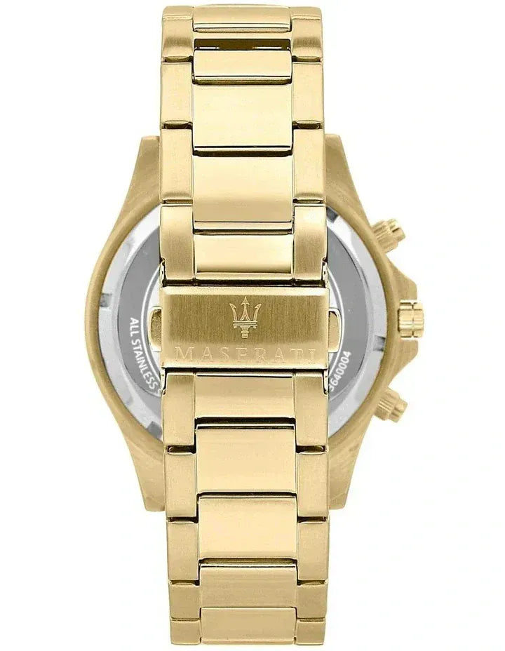 Maserati SFIDA Quartz Yellow Dial Gold Strap Watch For Men - R8873640005