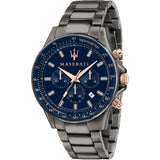 Maserati SFIDA Chronograph Blue Dial Grey Steel Strap Watch For Men - R8873640001