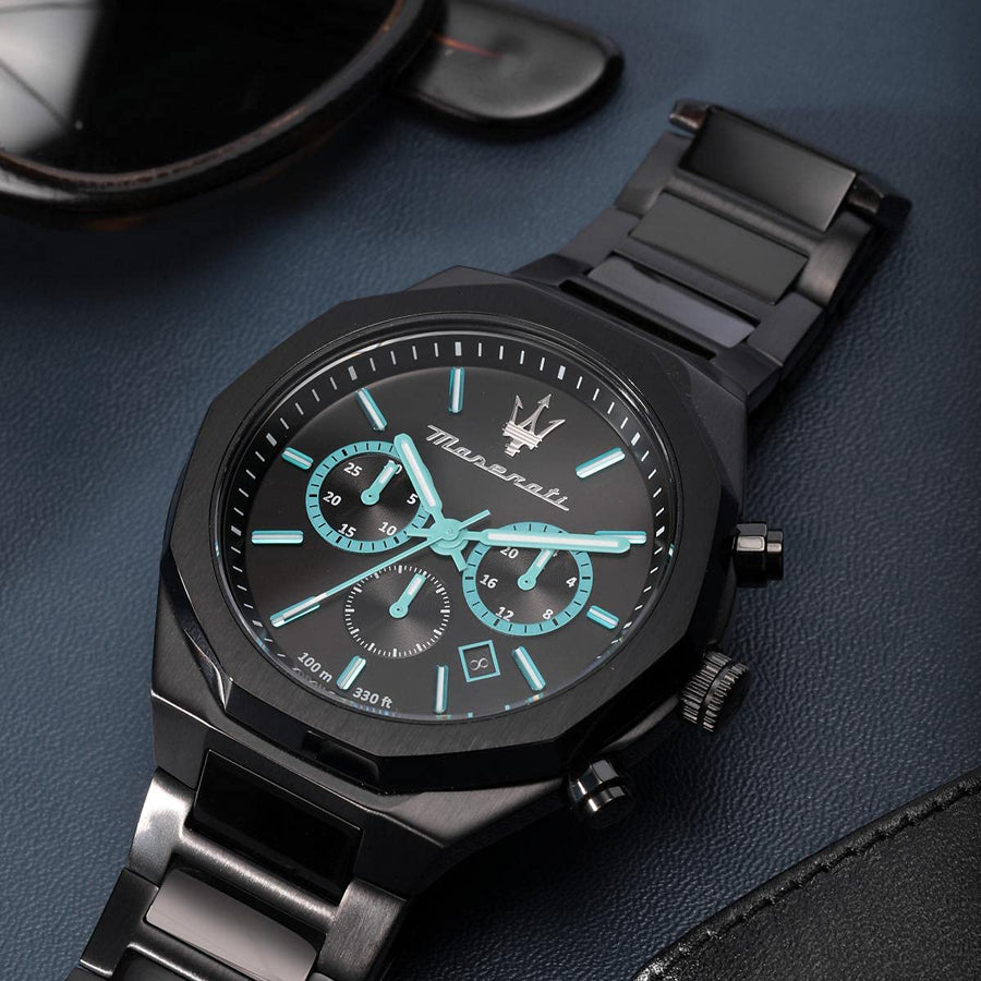 Maserati STILE Aqua Edition Black Dial Chronograph Watch For Men - R8873644001