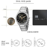 Maserati Stile Chronograph Black Dial Silver Steel Strap Watch For Men - R8873642010