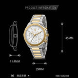 Maserati Stile Chronograph White Dial Two Tone Steel Strap Watch For Men - R8873642009