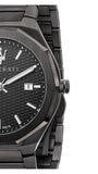 Maserati Stile Quartz Black Dial Black Steel Strap Watch For Men - R8853142001