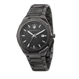 Maserati Stile Quartz Black Dial Black Steel Strap Watch For Men - R8853142001