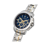 Maserati Successo 44mm Chronograph Quartz Blue Dial Silver Steel Strap Watch For Men - R8873621016