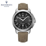 Maserati Successo Black Dial Beige Leather Strap Watch For Men - R8851121004