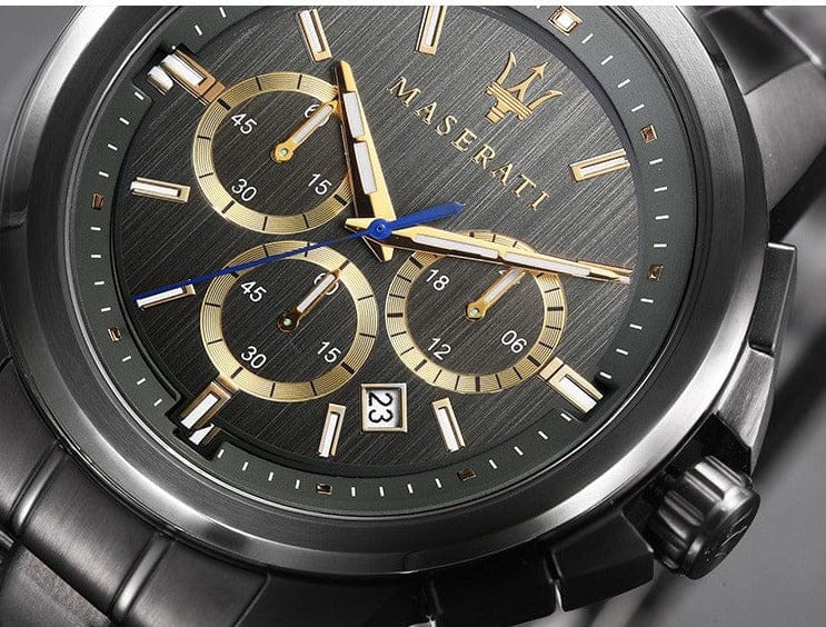 Maserati Successo Chronograph Gray Dial Gray Steel Strap Watch For Men - R8873621007
