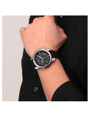 Maserati Successo Chronoraph Black Dial Black Silicon Strap Watch For Men - R8871621014
