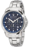 Maserati Successo Chronograph Blue Dial Silver Steel Strap Watch For Men - R8873621002