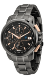 Maserati Successo Solar Black Dial Grey Steel Strap Watch For Men - R8873645001