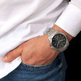 Maserati Successo Solar Edition Black Dial Silver Steel Strap Watch For Men - R8873645003