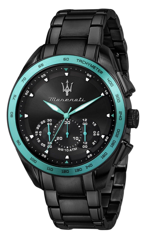 Maserati Traguardo Aqua Edition Black Dial Black Steel Strap Watch For Men - R8873644002