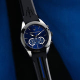 Maserati Traguardo Chronograph Blue Dial Black Silicone Strap Watch For Men - R8871612044