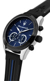 Maserati Traguardo Chronograph Blue Dial Black Silicone Strap Watch For Men - R8871612044