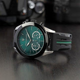 Maserati Traguardo Chronograph Green Dial Black Silicone Strap Watch For Men - R8871612043