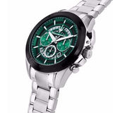 Maserati Traguardo Chronograph Green Dial Silver Steel Strap Watch For Men - R8873612060