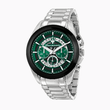 Maserati Traguardo Chronograph Green Dial Silver Steel Strap Watch For Men - R8873612060