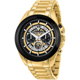 Maserati Traguardo Skeleton Black Dial Gold Steel Strap Watch For Men - R8873612058