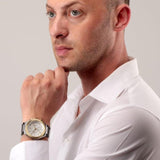 Maserati Triconic Chronograph White Dial Black Leather Strap Watch For Men - R8871639004