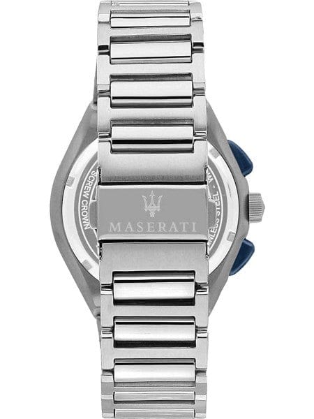 Maserati Triconic Quartz Blue Dial Silver Steel Strap Watch For Men - R8873639001