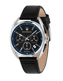 Maserati Trimarano Chronograph Black Dial Black Leather Strap Watch For Men - R8871632001