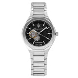 Maserati Stile Automatic Black Dial Silver Steel Strap Watch For Men - R8823142002